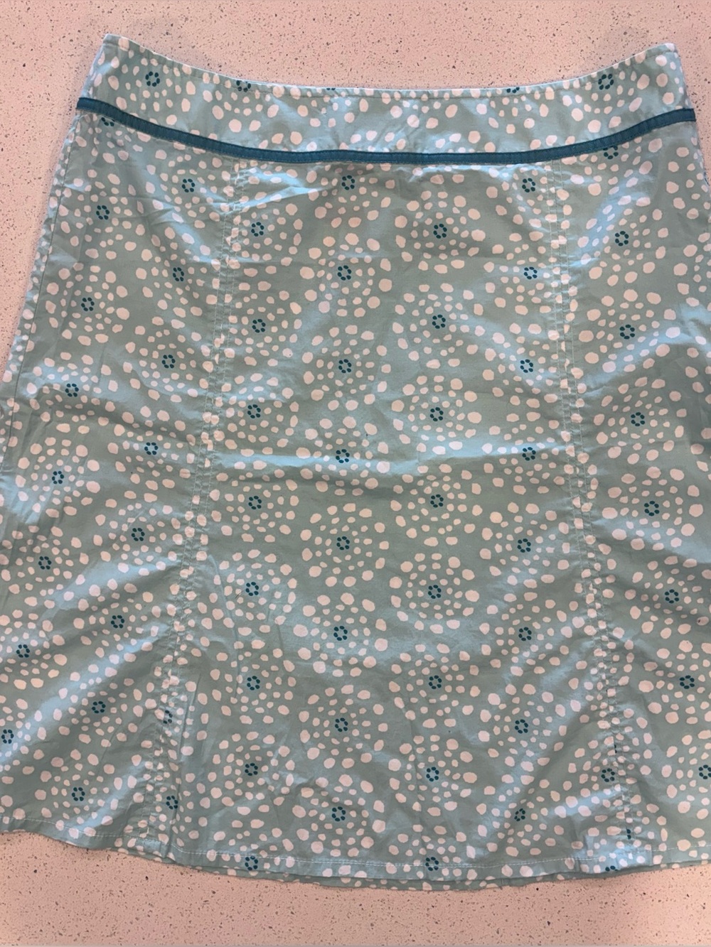 Eddie Bauer Sage Green & White Polka Floral A-Line Skirt 16